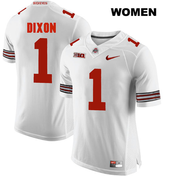 Ohio State Buckeyes Women's Johnnie Dixon #1 White Authentic Nike College NCAA Stitched Football Jersey KA19U60TH